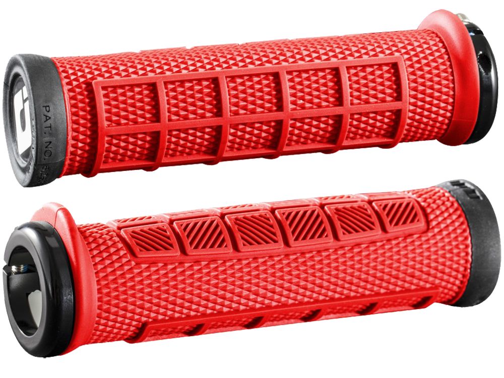 ODI Elite Pro Grips - Burnt Red Black Lock-On