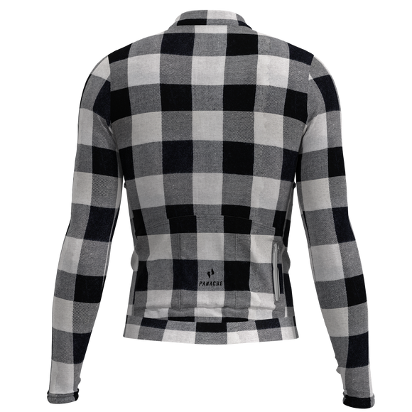 Panache M's Pro THERMAL Jersey - Black & White Plaid