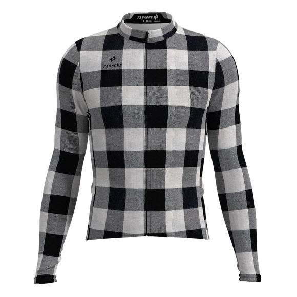 Panache M's Pro THERMAL Jersey - Black & White Plaid