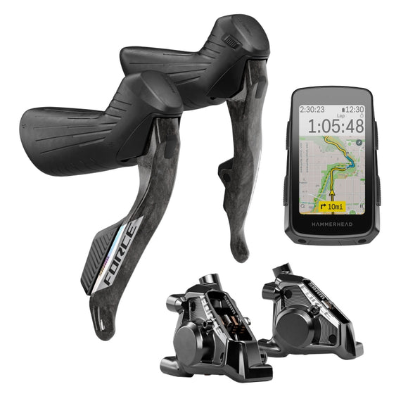 SRAM Force eTap AXS Upgrade Kit - Right Left HRD Shift/Brake Levers Flat Mount Calipers Hammerhead Karoo Force Color Edition E1