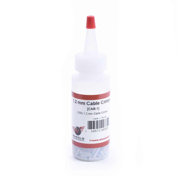 Wheels Mfg Cable Crimps 1.2mm Silver 250/Bottle