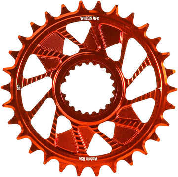 Wheels Manufacturing Direct Mount Chainring - 30t Shimano Direct Mount 1.5mm Inboard Offset HG+ Chain Compatible Orange