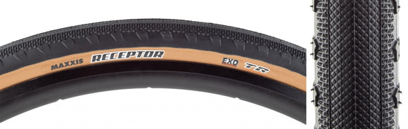 Maxxis Receptor Tire - 650b x 47 Tubeless Folding Black/Dark Tan Dual EXO