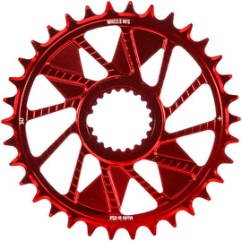 Wheels Manufacturing Direct Mount Chainring - 34t Shimano Direct Mount 1.5mm Inboard Offset HG+ Chain Compatible Red