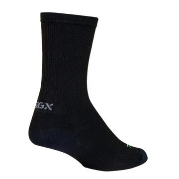 Sockguy Noir 6" Socks 5-9 Black-Red