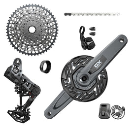 SRAM GX Eagle T-Type Ebike AXS Groupset - 160mm ISIS Crank Arms Bosch 36T Ring/Clip-On Guard Derailleur Shifter 10-52t Cassette
