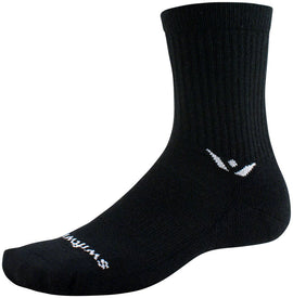 Swiftwick Pursuit Hike Light Cushion Wool Socks - 6" Light Weight Black XL