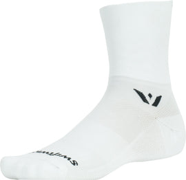 Swiftwick Aspire Quarter Crew Socks - 4" White Large