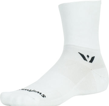 Swiftwick Aspire Quarter Crew Socks - 4" White Large