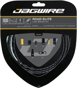 Jagwire Road Elite Link Brake Cable Kit SRAM/Shimano Ultra-Slick Uncoated Cables BLK