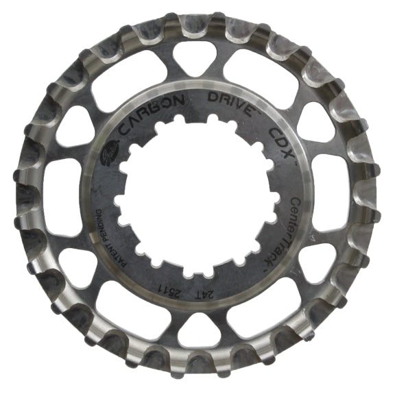 Gates Carbon Drive CDX CenterTrack Fin Line Freehub Rear Sprocket - 24t Shimano 9-Spline Fin Tooth Silver