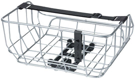 Basil Portland Rear Basket - MIK Mount Aluminum Silver