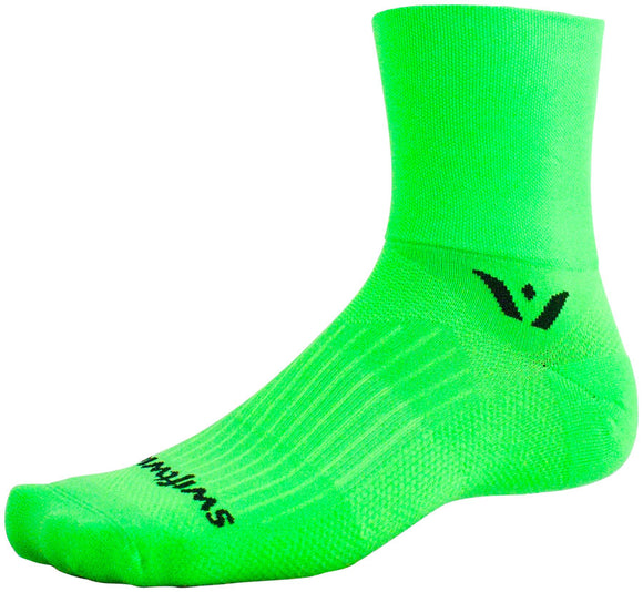 Swiftwick Aspire Four Socks - 4" Lime Green Small