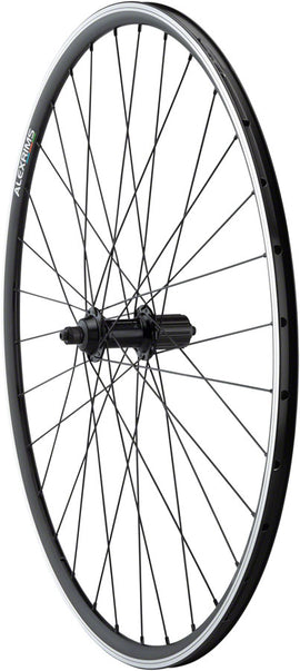Quality Wheels Tiagra/DA22 Rear Wheel - 700 QR x 130mm Rim Brake HG 11 Road BLK Clincher 32H