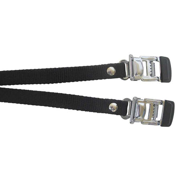 EVO Nylon toe clip straps with steel buckle Black