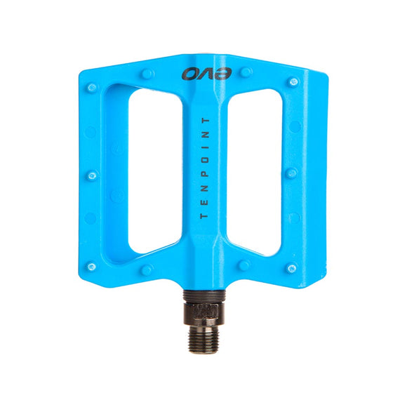 EVO Tenpoint Platform Pedals Body: Nylon Spindle: Cr-Mo 9/16'' Turquoise Pair