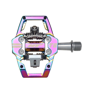 HT Components T2 Pedals - Dual Sided Clipless Platform Aluminum 9/16" Oil Slick