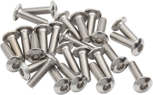 BikeFit Cleat Screws 25-Pack 20mm Universal / Look / Shimano Compatible 4mm Hex M5 X 0.8