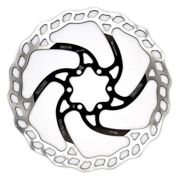Galfer 180mm Rotor 6-Bolt  1.8mm Black/Silver