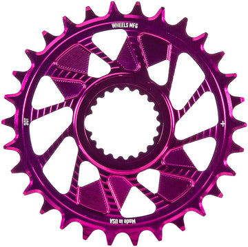 Wheels Manufacturing Direct Mount Chainring - 30t Shimano Direct Mount 1.5mm Inboard Offset HG+ Chain Compatible Purple
