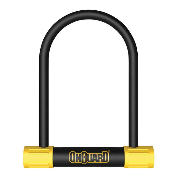 OnGuard BullDog Series U-Lock - 4.5 x 9" Keyed Black/Yellow Includes bracket
