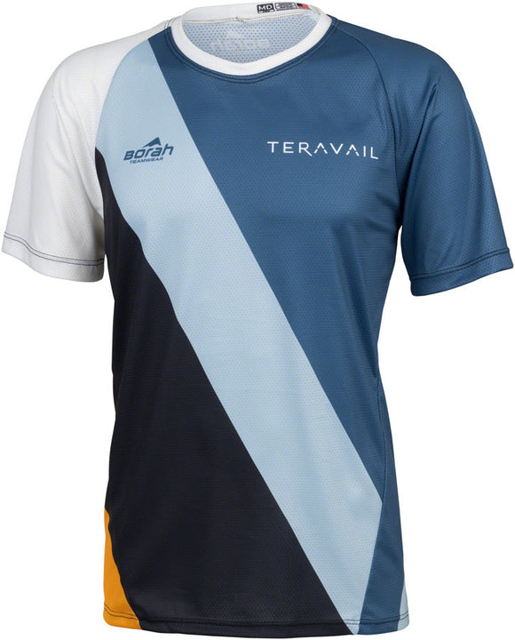 Teravail Waypoint Men's MTB Jersey - White Blue Lite Blue Black Gold Small