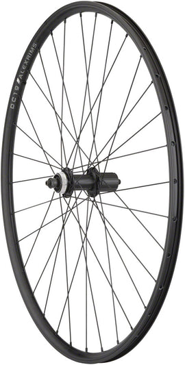 Quality Wheels Value Double Wall Series Rim+Disc Rear Wheel - 700 QR  x 135mm Center-Lock HG10 BLK Clincher 32H