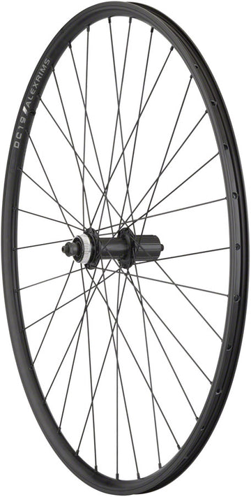 Quality Wheels Value Double Wall Series Rim+Disc Rear Wheel - 700 QR  x 135mm Center-Lock HG10 BLK Clincher 32H