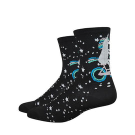 DeFeet Aireator 4" Unicorn Womens Socks 5-7 Black
