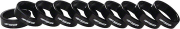 Full Speed Ahead Bag of 10 1-1/8"x10mm Headset Spacers Black Alloy with Logo