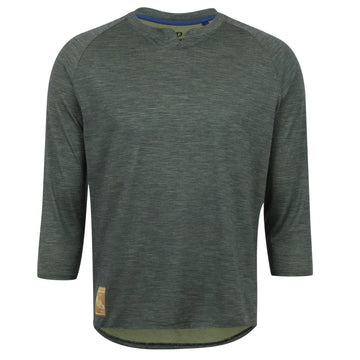 Men's Canyon Merino 3/4 Sleeve Jersey - CAMP GREEN HEATHER / XXL