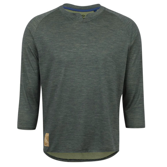 Men's Canyon Merino 3/4 Sleeve Jersey - CAMP GREEN HEATHER / XXL