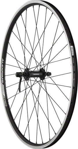 Quality Wheels Value Double Wall Series Front Wheel - 26" QR x 100mm Rim Brake BLK Clincher 32H