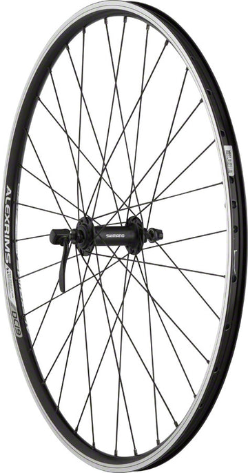 Quality Wheels Value Double Wall Series Front Wheel - 26" QR x 100mm Rim Brake BLK Clincher 32H