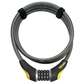OnGuard Akita Resettable Combo Cable Lock: 6' x 12mm Gray/Yellow