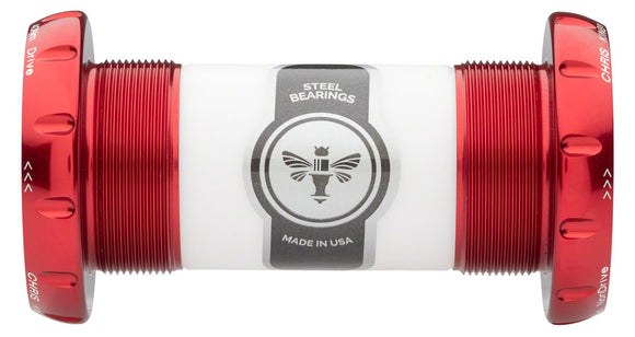 Chris King ThreadFit 30 Bottom Bracket Fit Kit 3 - English For 30mm Spindles Red