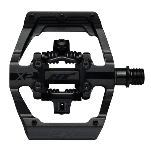 HT Components X2 Pedals - Dual Sided Clipless Platform Aluminum 9/16" Stealth BLK