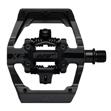 HT Components X2 Pedals - Dual Sided Clipless Platform Aluminum 9/16" Stealth BLK