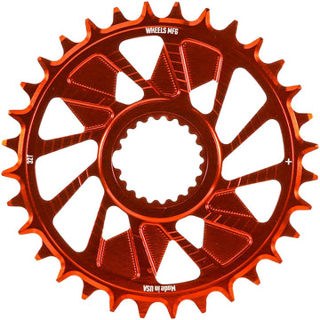 Wheels Manufacturing Direct Mount Chainring - 32t Shimano Direct Mount 1.5mm Outboard Offset HG+ Chain Compatible Orange