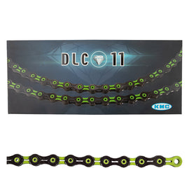 KMC DLC 11 Chain - 11-Speed 118 Links Black/Green