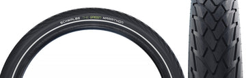 Schwalbe Green Marathon Tire - 700 x 38-40 Clincher Wire BLK/Reflective Performance Line GreenGuard TwinSkin Addix