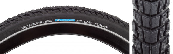 Schwalbe Marathon Plus Tour Tire - 700 x 35 Clincher Wire BLK/Reflective Performance Line SmartGuard Addix E-50