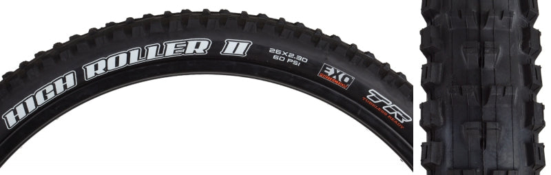 Maxxis High Roller II Tire 26x2.30 Folding Tubeless Ready Dual EXO 60TPI Black