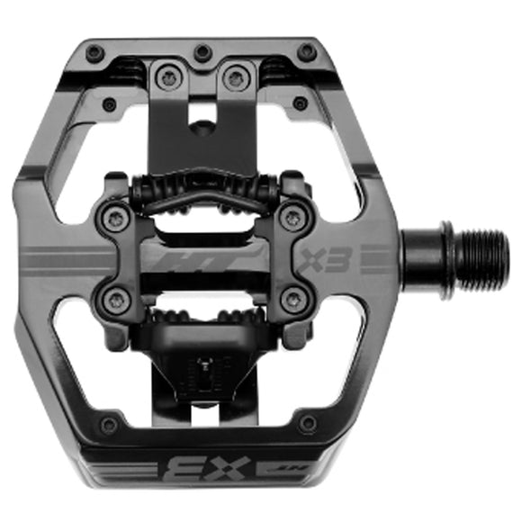 HT Components X3 Pedals - Dual Sided Clipless Platform Aluminum 9/16" Stealth BLK