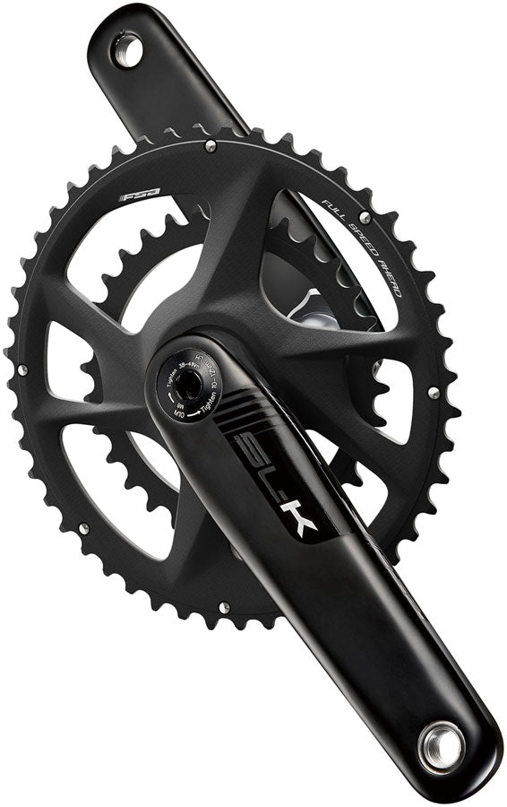Full Speed Ahead SL-K 2x Modular Carbon Crankset - 170mm For Shimano HG+ 12-Speed 50/40t DM/90 BCD 30mm 386EVO Spindle BLK