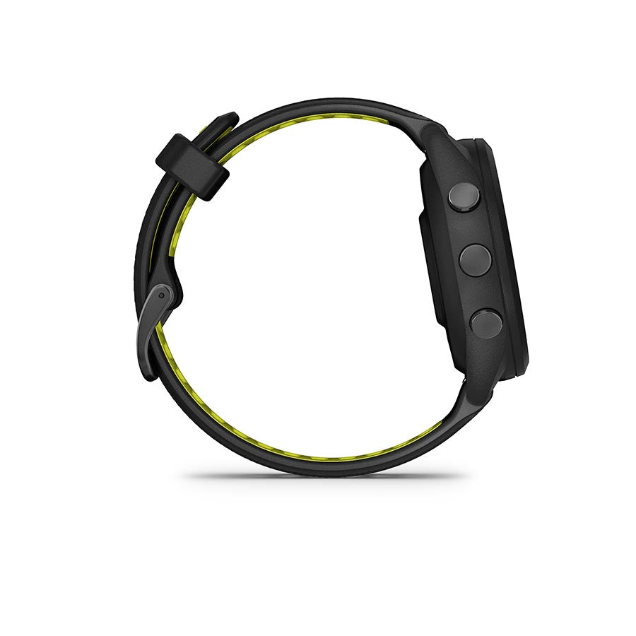 Garmin Forerunner 265S GPS Smartwatch - 42mm BLK Bezel Case BLK/Amp YLW Silicone Band