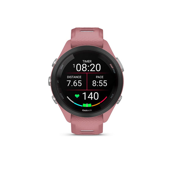 Garmin Forerunner 265S Music Watch Watch Color: Light Pink Wristband: Light Pink/Powder Grey - Silicone