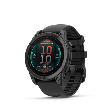 Garmin fenix E Smartwatch - 47mm AMOLED Slate Gray Steel BLK Silicone Band