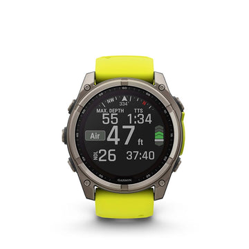 Garmin fenix 8 Solar Sapphire 51mm Watch Watch Color: Titanium Wristband: Amp Yellow/ Graphite - Silicone