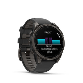 Garmin fenix 8 Smartwatch - 47mm AMOLED Sapphire Carbon Gray DLC Titanium BLK/Pebble Gray Silicone